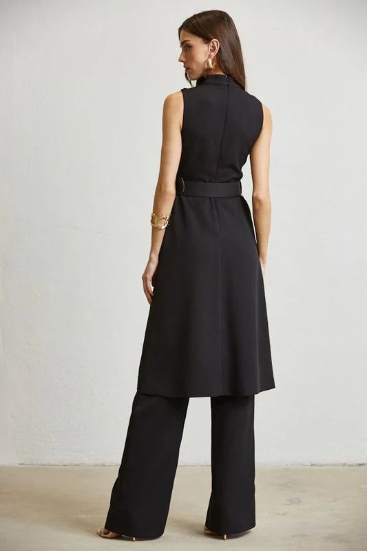 Highneck Long-Bodice Top & Pant Set