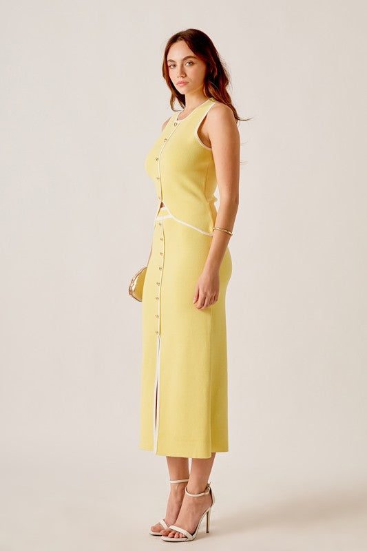Ayana Contrast Knit Maxi Skirt