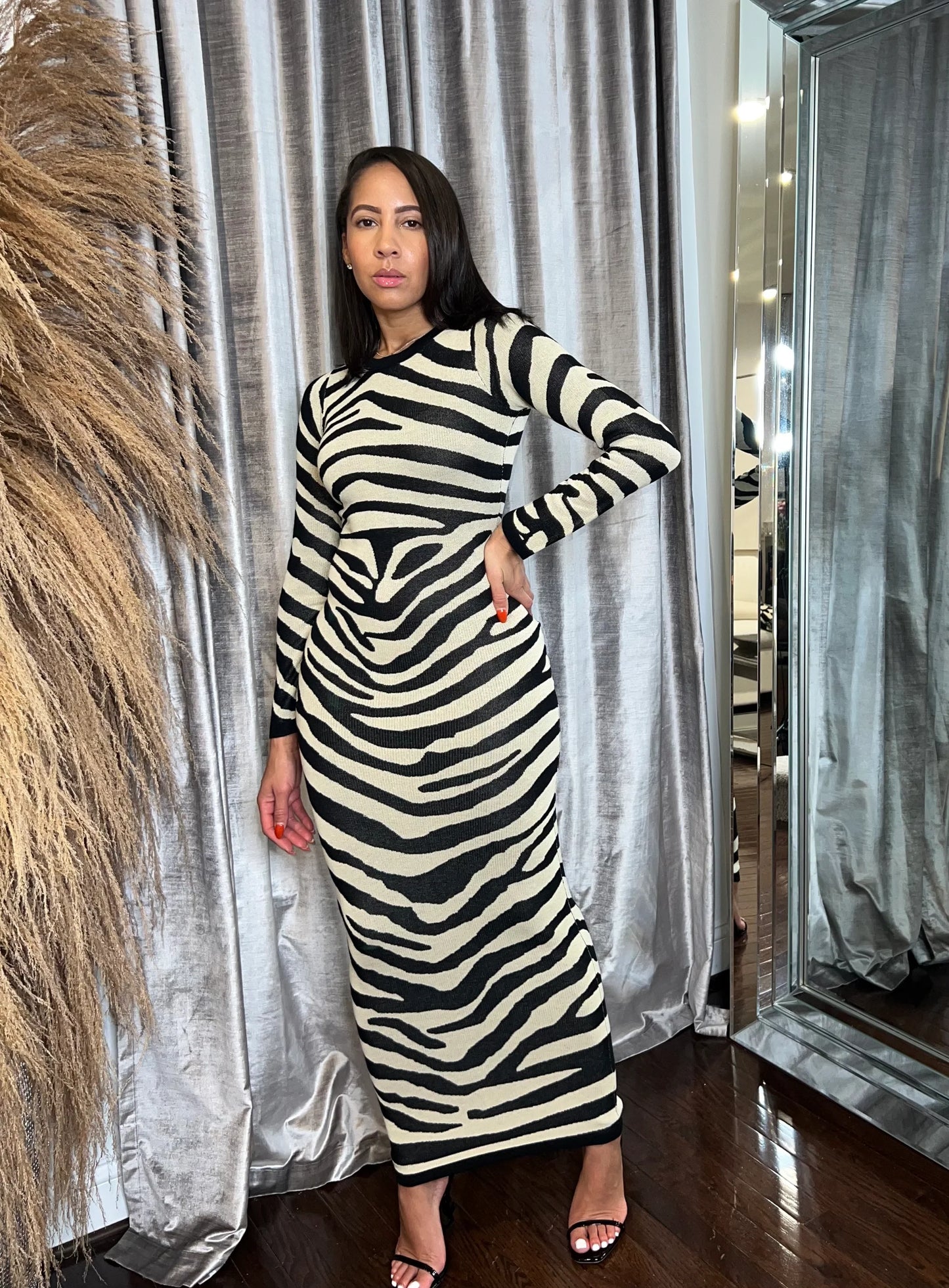 Nimmzy Jacquard Sweater Dress