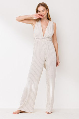 Linen Stripe Jumpsuit