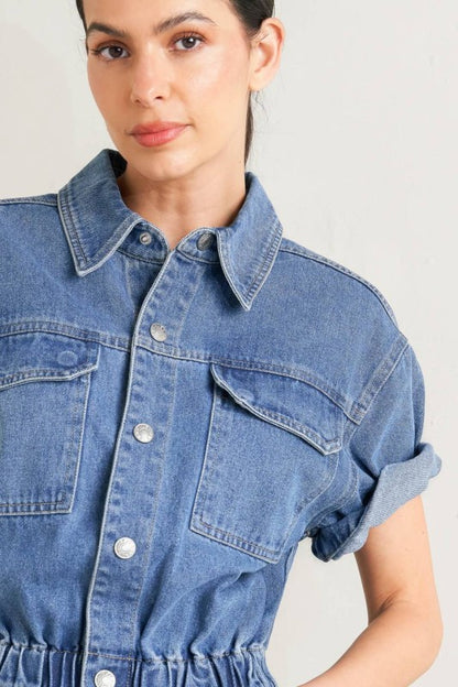 Milan Washed Denim Jumpsuit