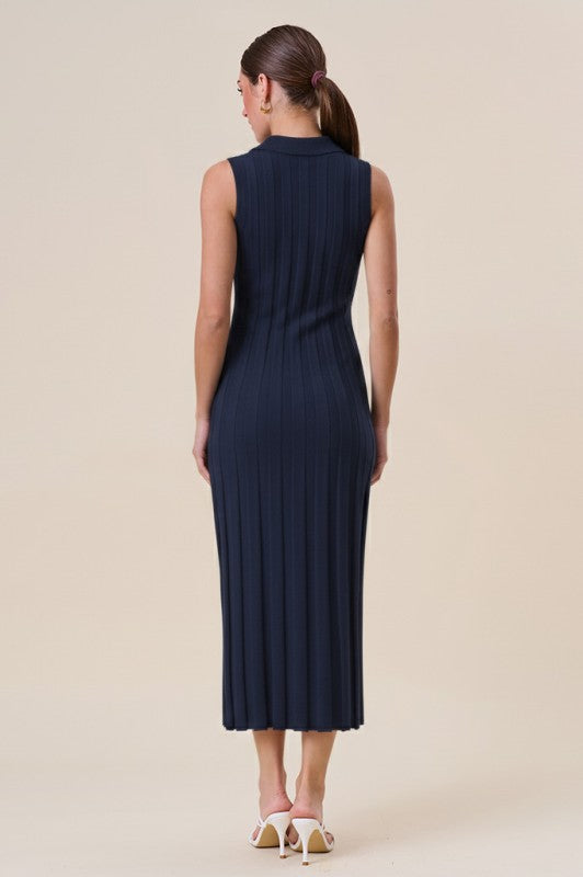 Kabura V-neck Sleeveless Knit Dress