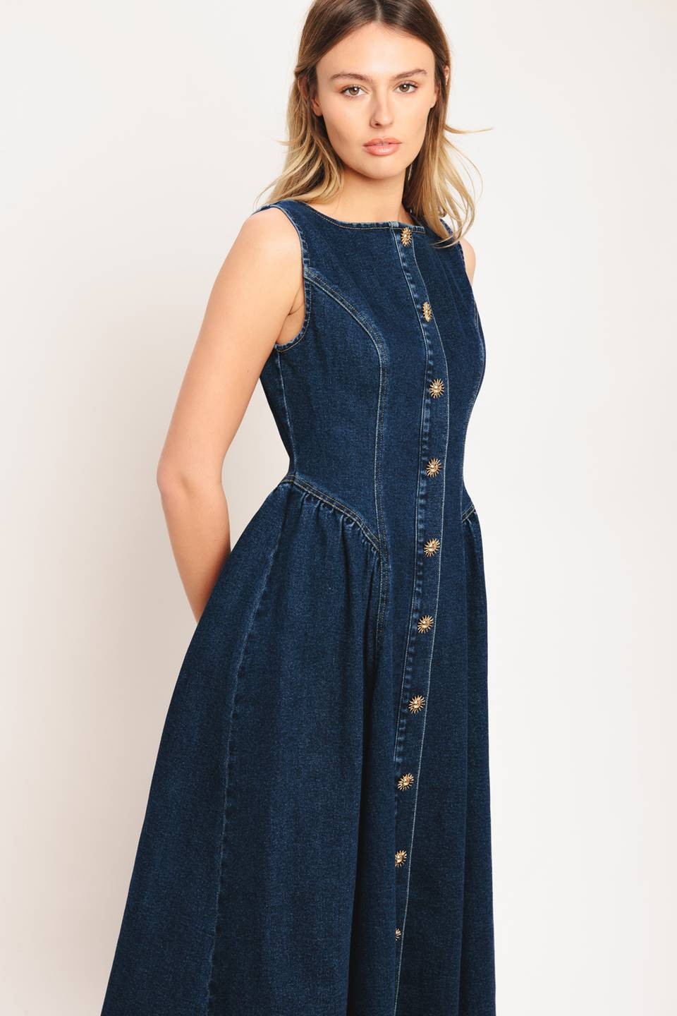 Jua Denim Midi Dress