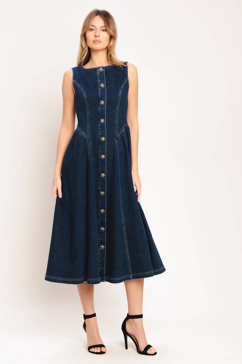 Jua Denim Midi Dress