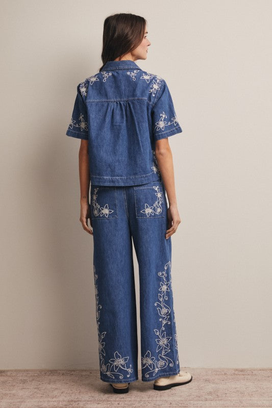 Tindi Embroidered Denim Set
