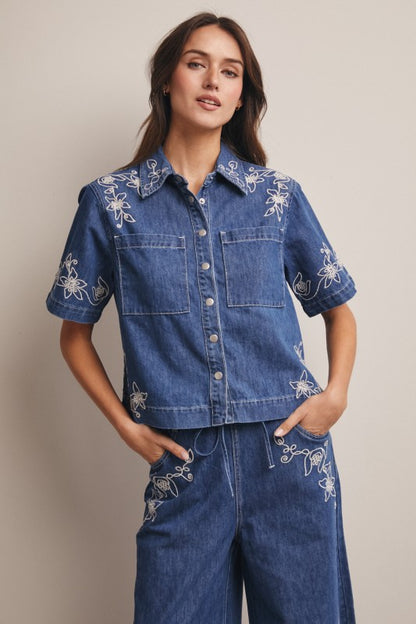 Tindi Embroidered Denim Set