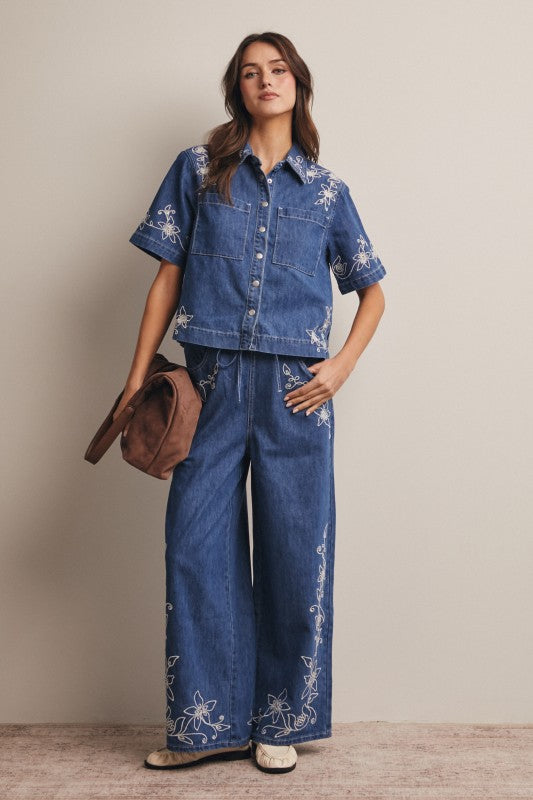 Tindi Embroidered Denim Set