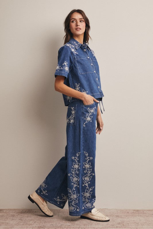 Tindi Embroidered Denim Set