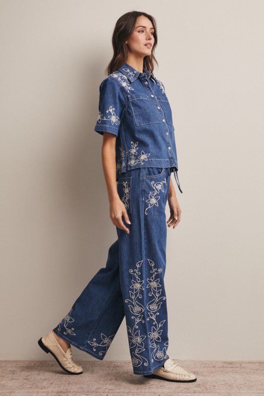 Tindi Embroidered Denim Set