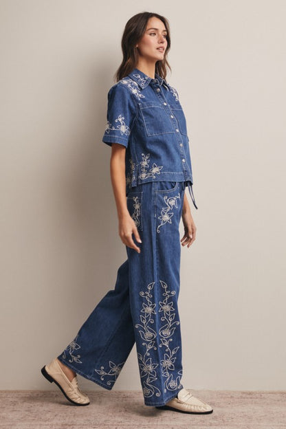 Tindi Embroidered Denim Set
