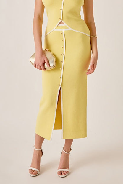 Ayana Contrast Knit Maxi Skirt