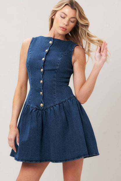 Ayla Sleeveless Denim Mini Dress