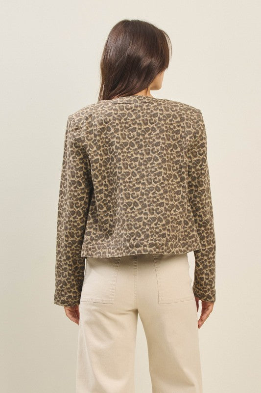 Priscilla Leopard Denim Jacket