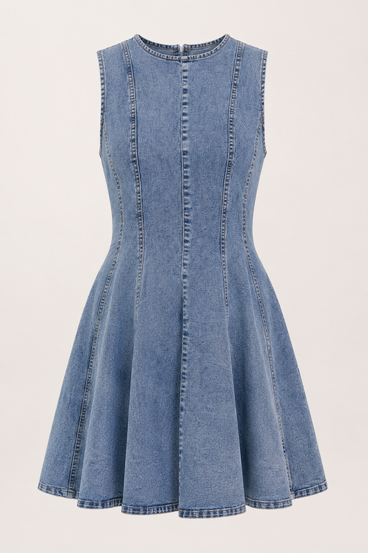 Clara A-Line Denim Mini Dress