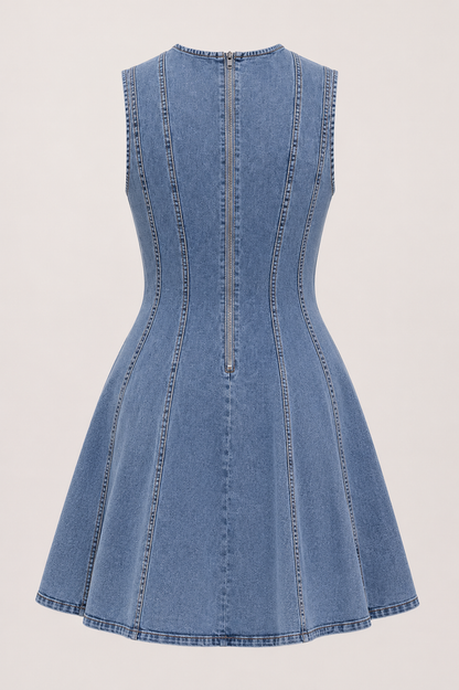 Clara A-Line Denim Mini Dress
