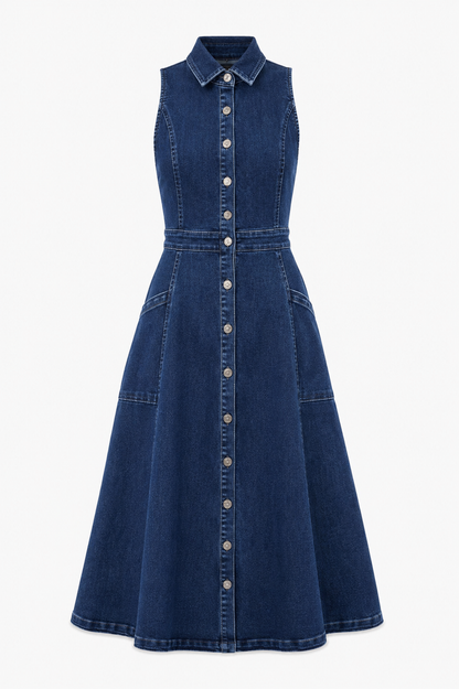 Naomi Washed Denim Midi Dress