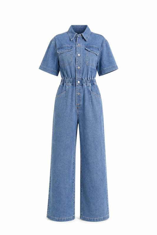 Milan Washed Denim Jumpsuit