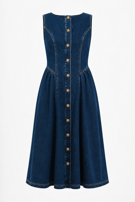 Jua Denim Midi Dress