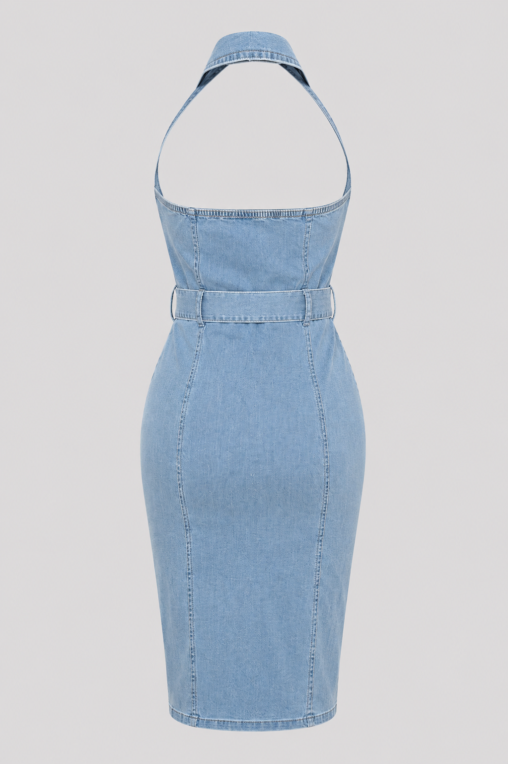 Celine Stretch Denim Halter Dress