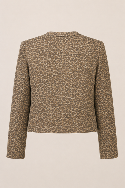 Priscilla Leopard Denim Jacket