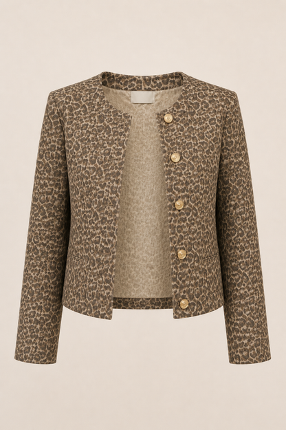 Priscilla Leopard Denim Jacket