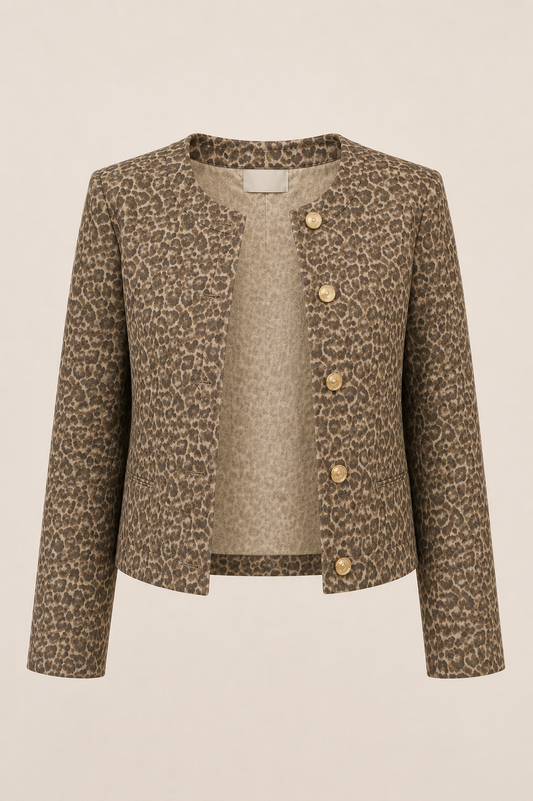 Priscilla Leopard Denim Jacket