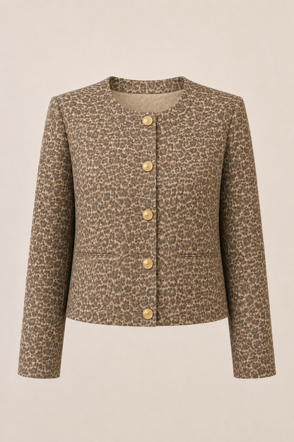 Priscilla Leopard Denim Jacket